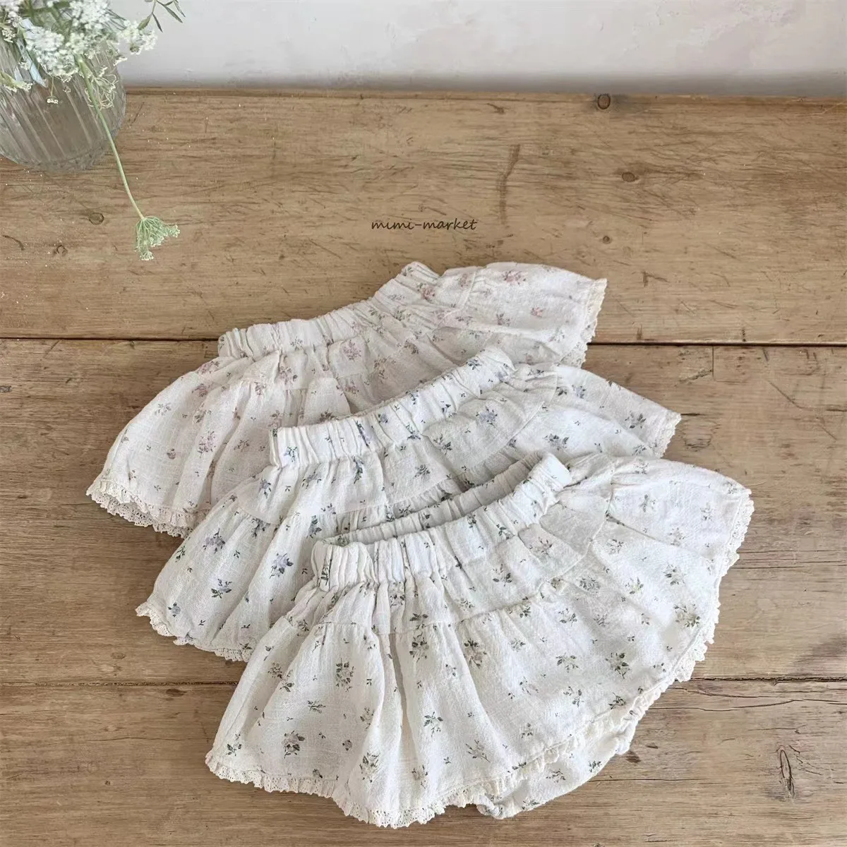K23099 Girls Floral Short Pants Triangle Baby Bodysuit Skirt Casual Infant Clothing Toddler Girls Outfit