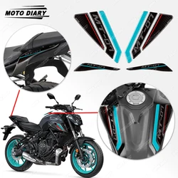 Motorcycle Fuel Tank Stickers 3D Tank Top tail fairing Decals Waterproof For MT-07 MT 07 MT07 2021 2022 2023 2024