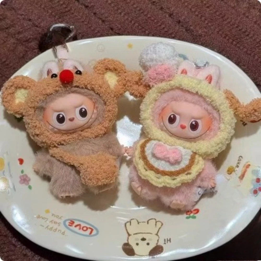 

Для 10,5 см 4,0 мини-одежды Labubu, креативный милый комплект нагрудников ручной работы, кукольная шляпа, повязка на голову, сумка, аксессуары, подарок на Рождество и Хэллоуин