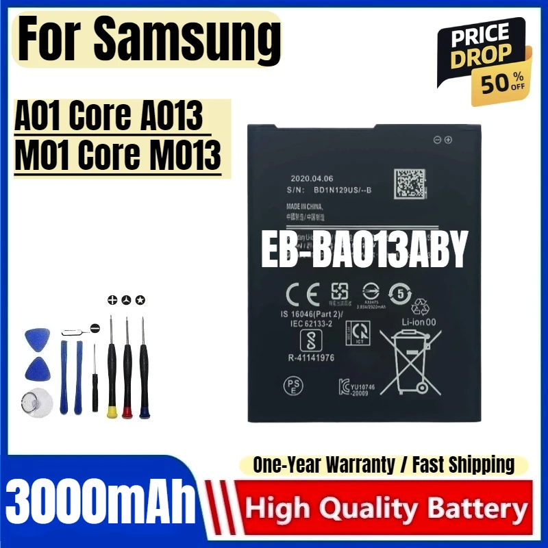 

EB-BA013ABY for Samsung A01 Core A013 / M01 Core M013 Mobile Phone Battery High Capacity Battery Replacement Bateria with Tools