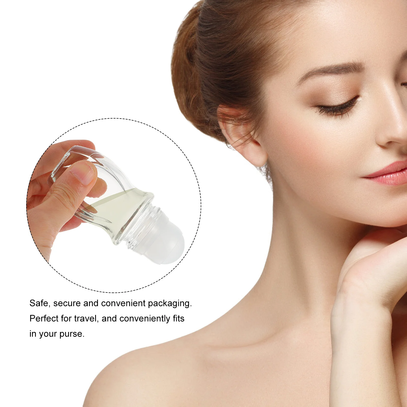 Botellas con rodillo de aceite esencial, contenedor rellenable de vidrio de 30ml, dispensador de almacenamiento de líquidos para aromaterapia de viaje, 4 Uds.
