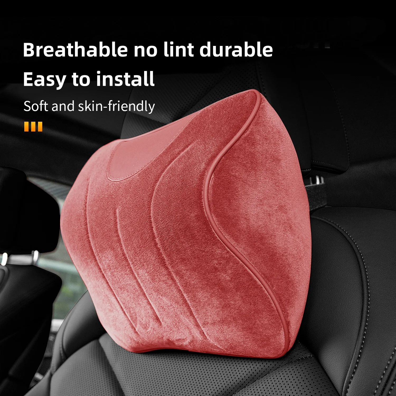 Plush car seat headrest with delicate and skin-friendly touch for Mercedes-Benz A-Class/B-Class/C-Class/E-Class/S-Class/G-Class