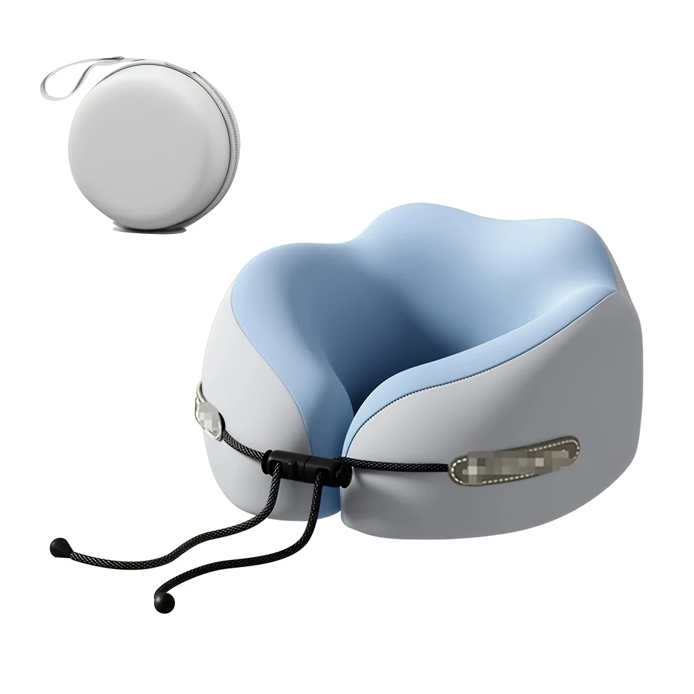 

Memory Foam Travel Neck Pillow - Ergonomic Support for Airplanes, Long Flights & Car Rides | Premium Comfort with Washable Cover