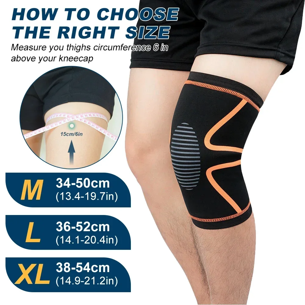 1Pcs Knee Braces for Knee Pain,Knee Compression Sleeve for Men and Women,Knee Support for Meniscus Tear, Running, ACL, Arthritis