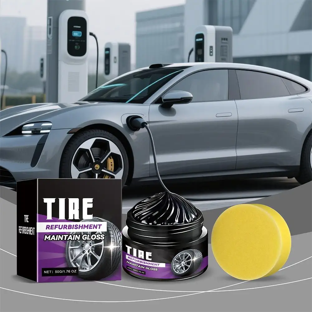 New Tire Polishing Wax, Shiny Black, Restores Tire Tire Aging Gloss And Enhances And Appearance, Preventing Cracking Oxidat I9M1