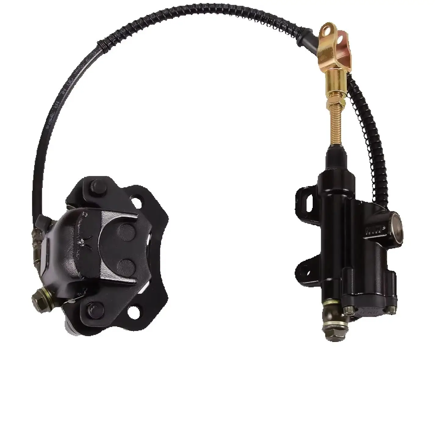 Rear Brake Master Cylinder Caliper Assembly for 50cc 70cc 90cc 110cc 125cc Chinese ATV Quad Scooter Dirt Bike Go Kart Motorcycle