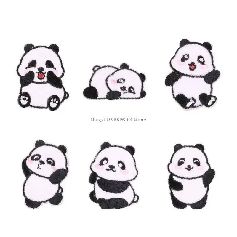 6PCS PANDA TETEMED PLATHES CZATKI NAPIĘKSZY ZAPITACJI MAJĄCEJ MAJEK