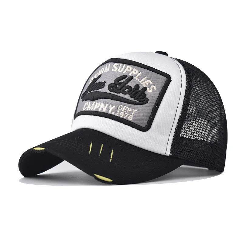Unisex Trucker Hat - Curved Bill Mesh Back Retro Classic Colorblock Snapback Baseball Cap for Men and Women