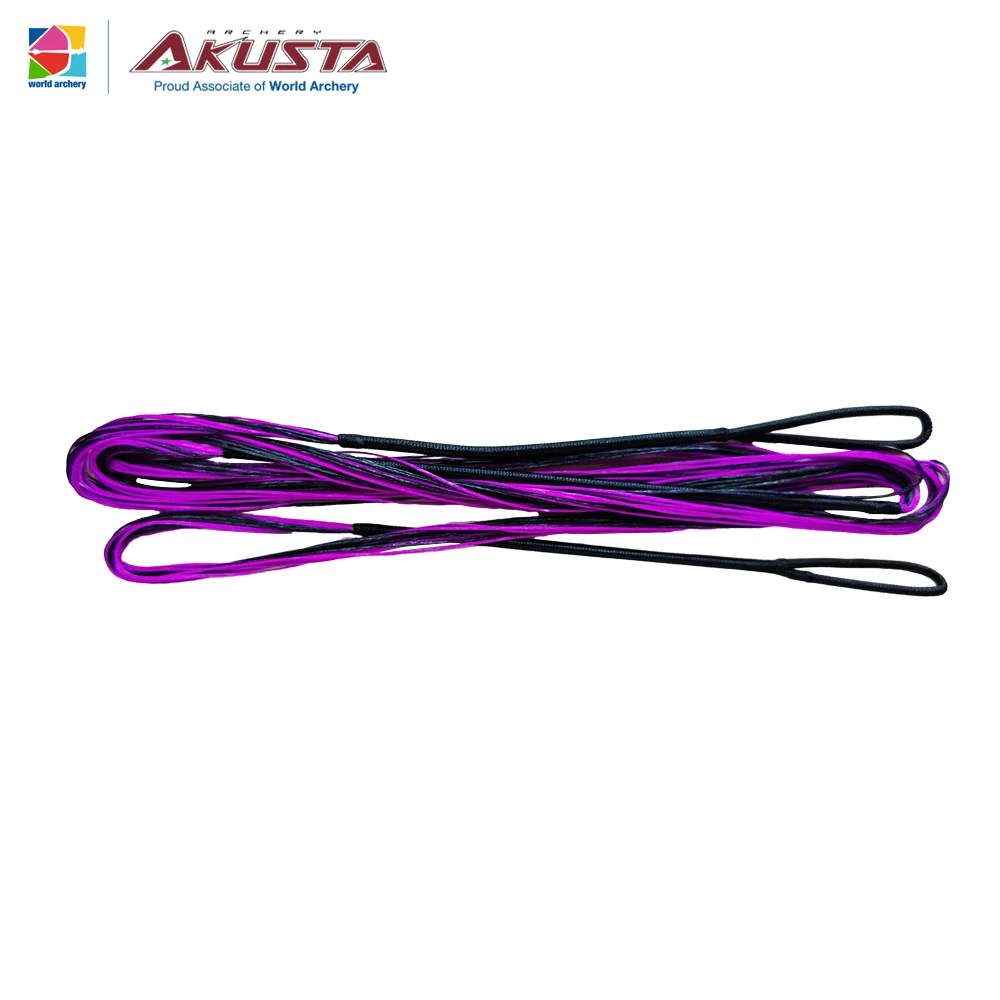 Akusta-Arco recurvo de vuelo rápido, cuerda de Material BCY 652, 16/18 hebras, negro, morado mezclado para arco de 48-70 pulgadas