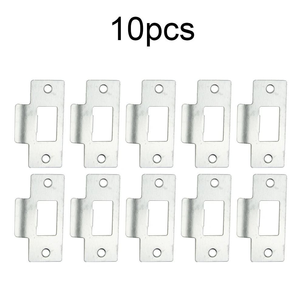 5/10Pcs Stainless Steel Standard Tubular Latch Replacement Plate Adjustable Door Strike For Swinging Doors