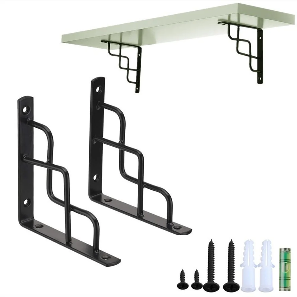 Iron Triangle Bracket Shelf Support Holder Black White 3 Sizes For Table Funiture Floating Shelf Triangle Bracket Bookshelf