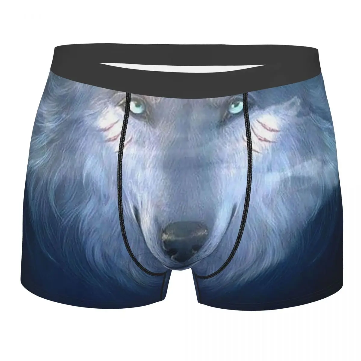 Man Wolf Animal Underwear Mystery Predator Novelty Boxer Shorts Panties Homme Breathable Underpants Plus Size