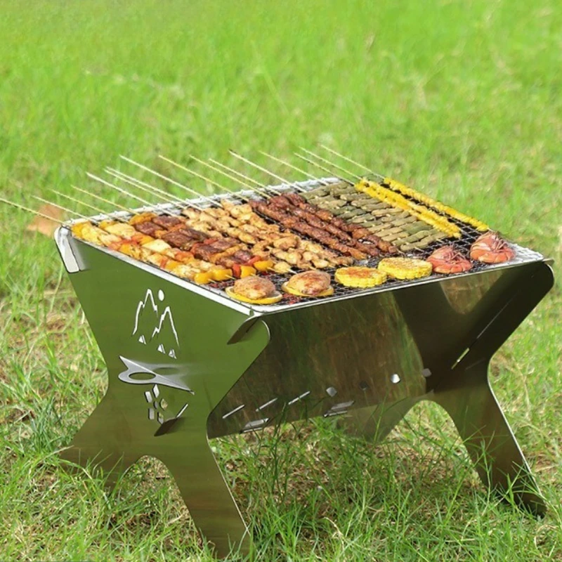 

Stainless Steel Detachable Barbecue Grill Stove Small Household Lightweight Travel Stove Outdoor Portable Camping Tourism Stoves