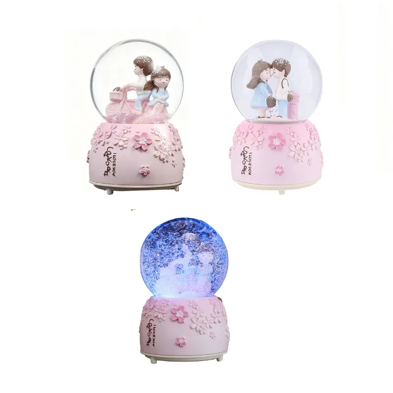 Couples Snow Globe Music Box 1
