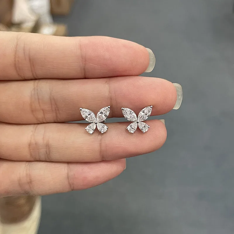 1.8CTW Marquise & Pear Cut Lab Grown Diamond Stud Earrings In Platinum 950 DEF VS-VVS Luxury Daily Wedding Jewelry For Women