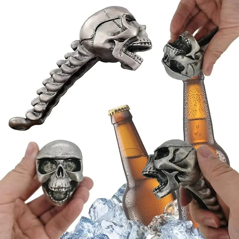 

New Stainless Steel Skull Shaped Bottle Opener Unique Halloween Creative Gift Idea Durable Metal Design For Home Bar Party Use