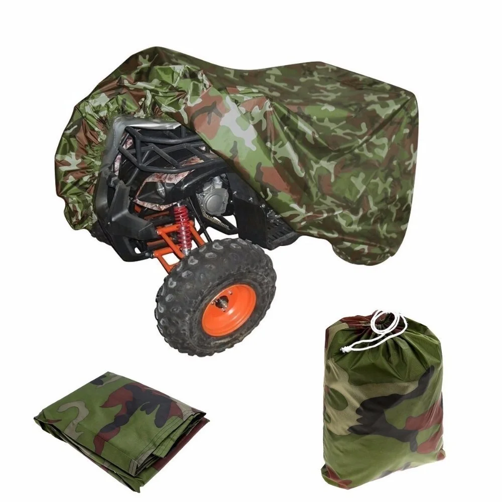 OHANEE Quad Bike Atv Cover Universal 190T กันน้ำรถจักรยานยนต์รถสกู๊ตเตอร์ Kart ครอบคลุมรถจักรยานยนต์ทั้งหมดขนาด Camouflage สีดำ