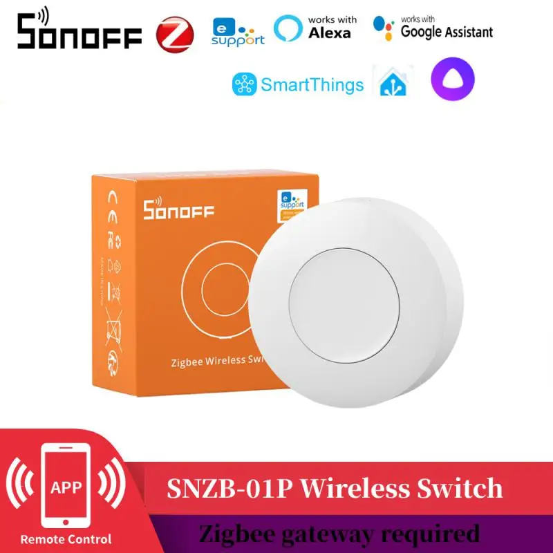 Sonoff Zigbee SNZB-01P Wireless Smart Switch Button On/off Light Switches One Key Alarm 3 Mode Switch Alexa Google Home Alice