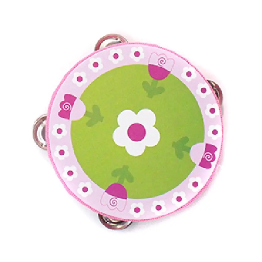 6 Inches Children Hand Drum Cartoon Pattern Music Toys Tambourine Animal Hand Held Kids Bell Drum Percussion Instrument