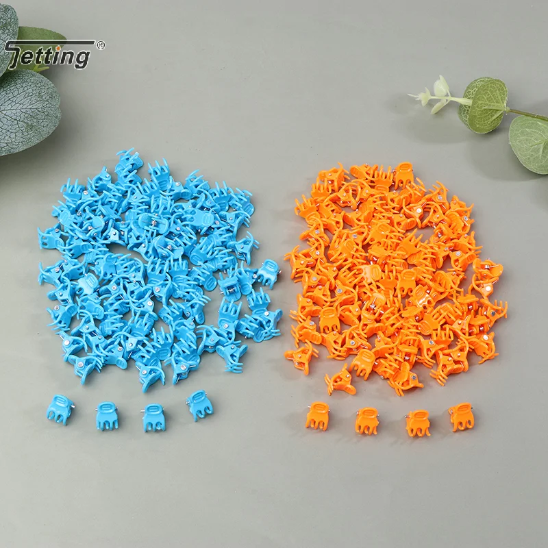 100Pcs Blue Orange 5 Claws Orchid Clips Plastic Butterfly Flowers Support Fixer For Garden Vine Stem Plants Climbing