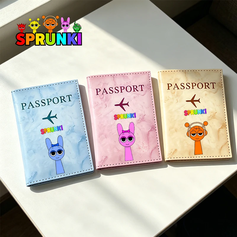 Sprunki Passport Holder Man Woman Fashion Travel Wallet Document Organizer Cartoon Waterproof Document Holder Passport Gift New