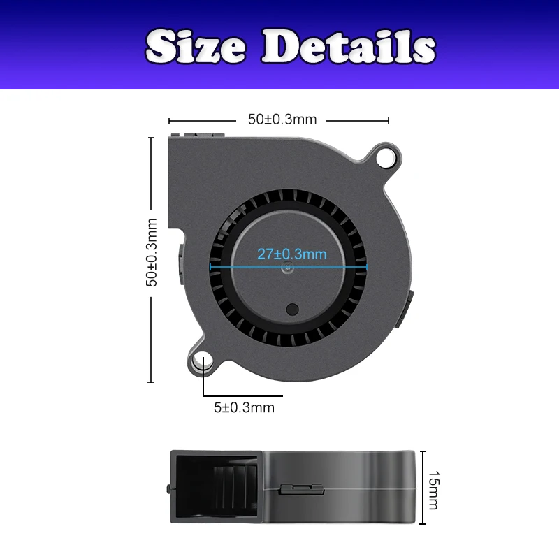 Gdstime-ventilador de impresora 3D de 50mm, 5V, 12V, 24V, 5015, 50mm x 50mm x 15mm, 50mm, 5cm, Radial, PC, CC, lote de 2 unidades