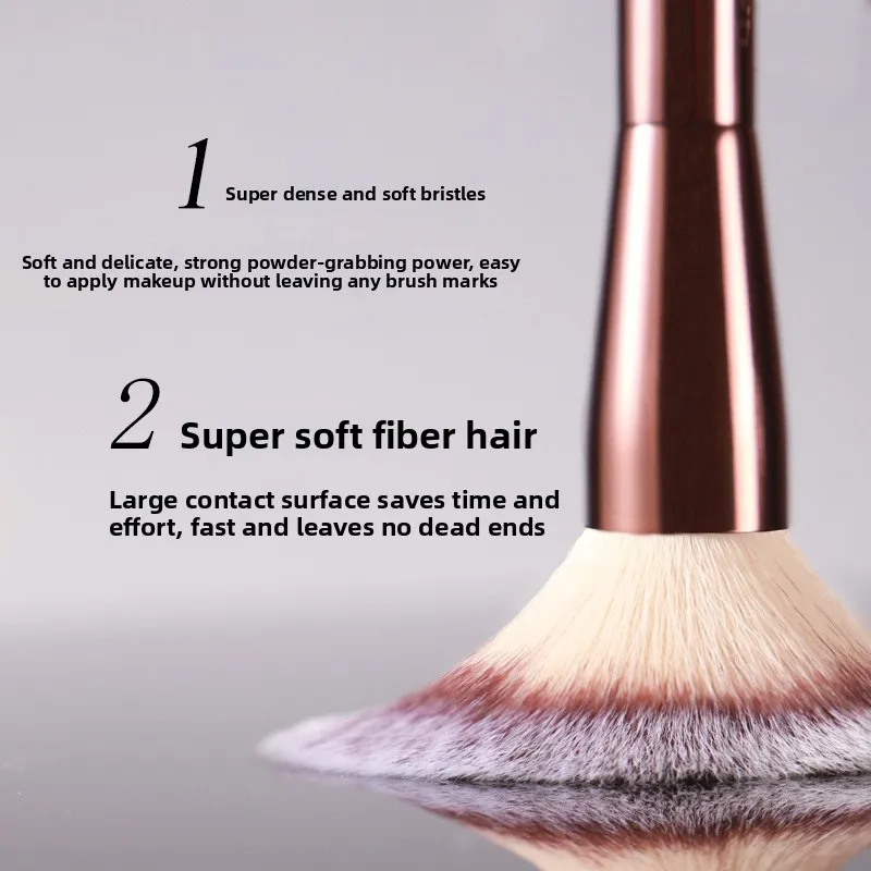 High Gloss Dual Head Cosmetic Brush, Large Flame Shape Loose Honey Powder Makeup Tool