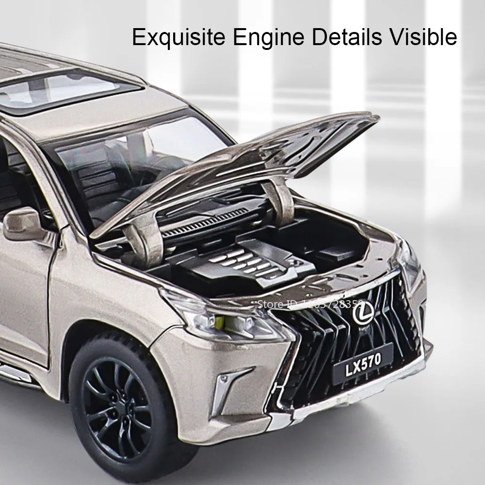 1:32 LX570 LM300H نموذج مصغر لعبة سيارات سبيكة دييكاست الصوت ضوء الأبواب مفتوحة التراجع زخرفة ألعاب السيارات للأولاد هدايا