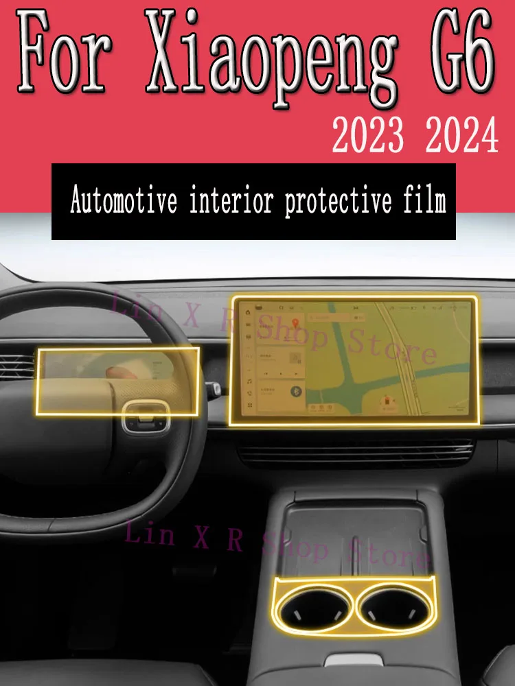 

For Xiaopeng G6 2023 2024 Gearbox Panel Navigation Automotive Interior Screen Protective Film TPU Anti-Scratch Sticker