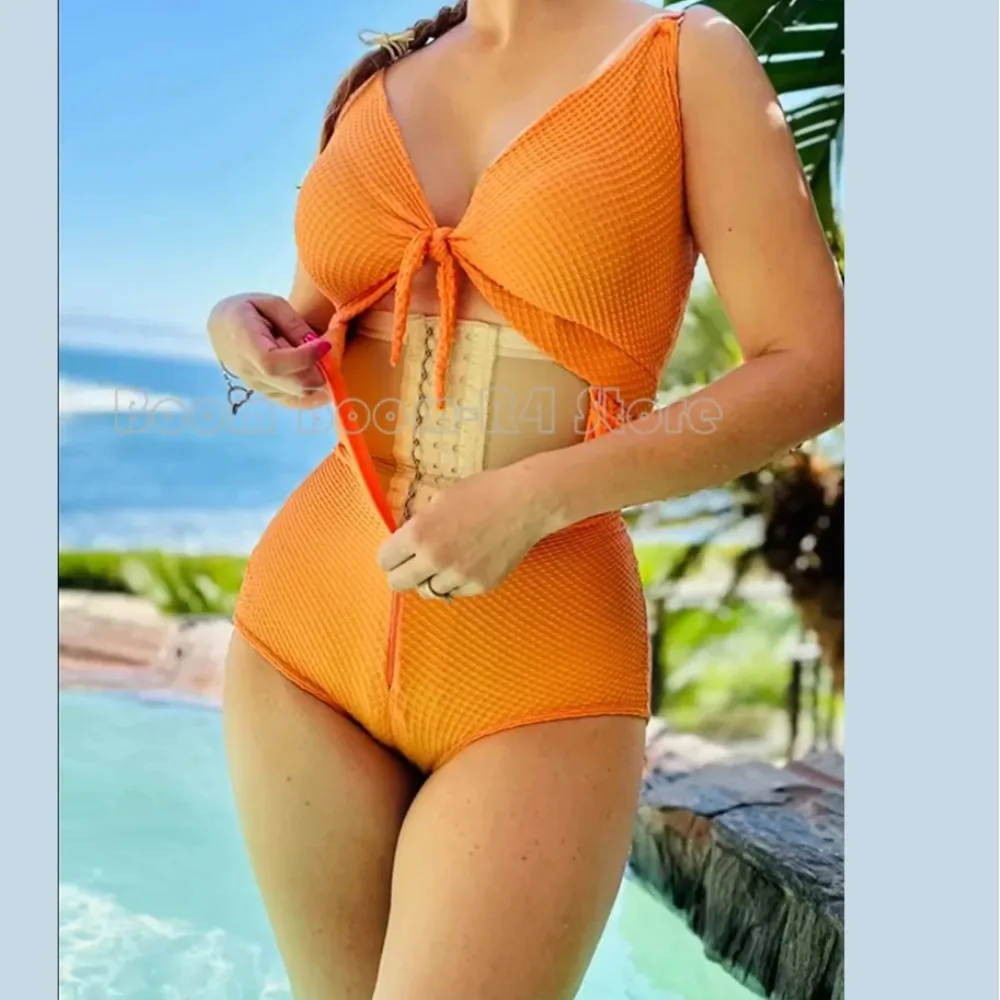 Maillot de bain gainant corset avec crochets ajustables, contrôle du ventre post-partum, gaine amincissante pour femme