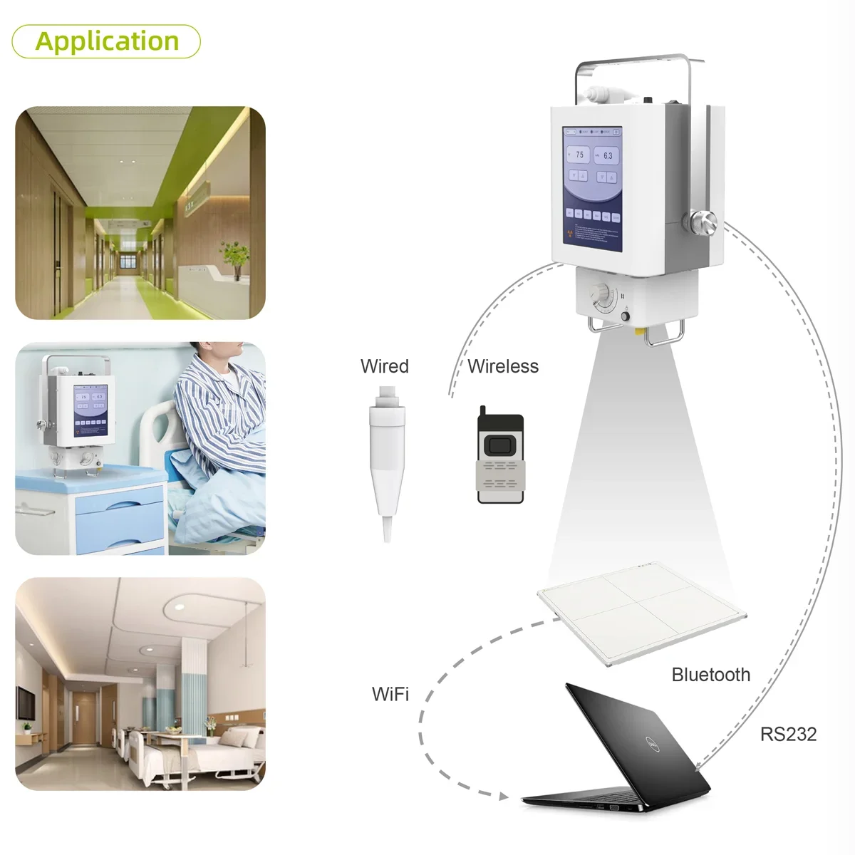 High Frequency  Hospital Digital Portable X-ray System Medical X Ray Machine Equipment Price