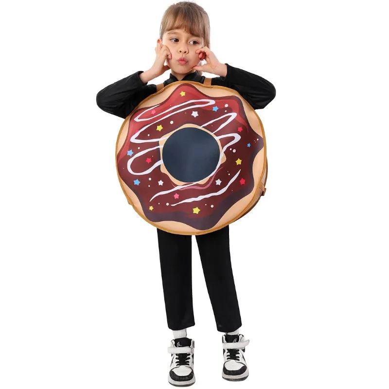 2024 Halloween New Food Costume Donut Cosplay Cos Costume School Festival Performance Children's Costume Anime Cosplay