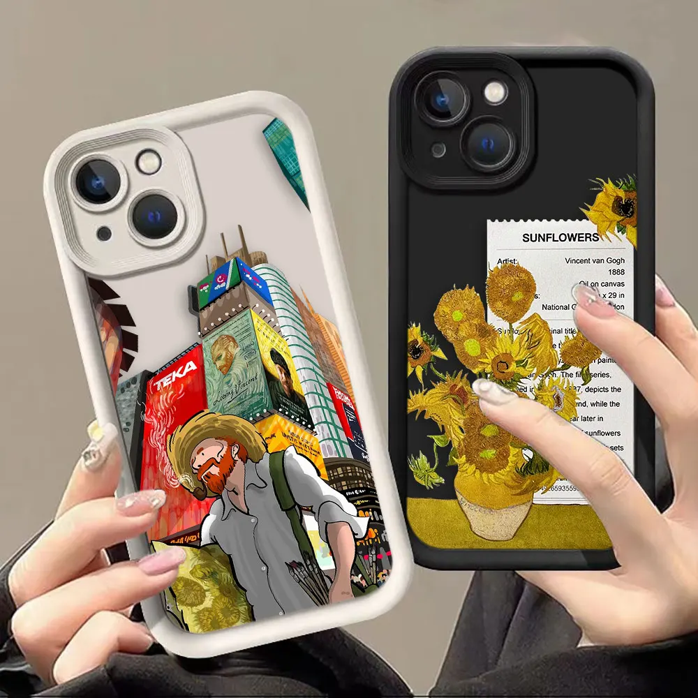 V-Van G-Gogh Sonnenblumen Handyhülle für Oneplus 8T 9R 10R 11 12 13 13T 15 NORD ACE CE 2 3 4 5 6 LITE TPU Hülle DIY Schale