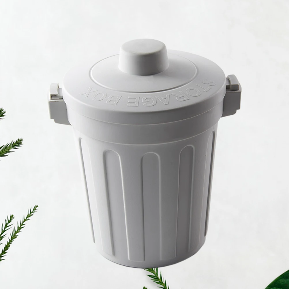 

Plastic Desktop Trash Can Mini Rubbish Container Light Grey for Kitchen Living Room Cabinet Trash Can