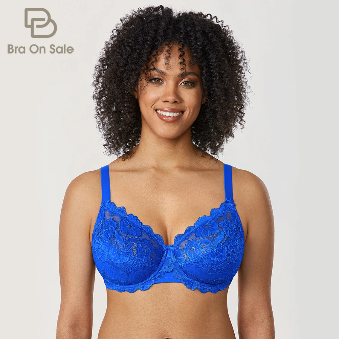 Women's Full Coverage Non Padding Floral Embroidery Underwired Plus Size Lace Bra Thin Summer Intimates Bras B-DD E F G H I