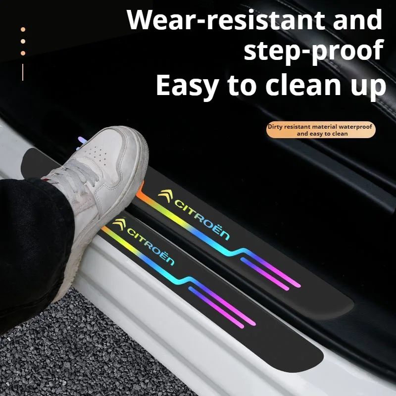 รถเลเซอร์ประตูSill Anti Scratchสติกเกอร์รถประตูเกณฑ์สําหรับCitroen C4 C3 C5 C1 Berlingo C-Elysee C4-Picasso Aircross