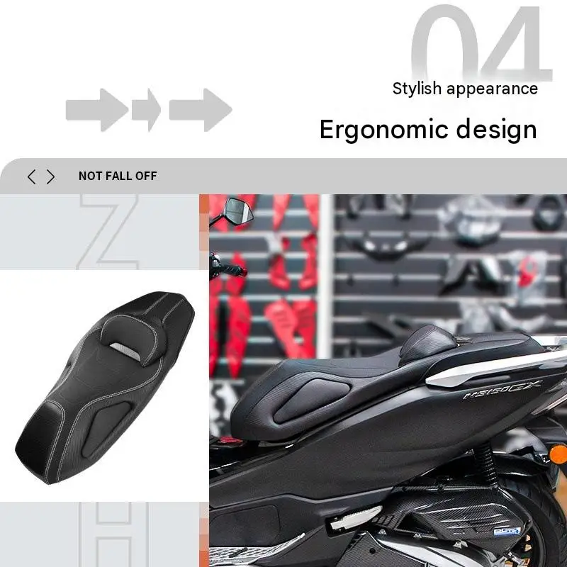 For Honda NS150GX Upgraded Seat Cushion Soft Latex Padding Water‑Resistant Breathable Anti‑Slip Lumbar Saddle Mod Accessories