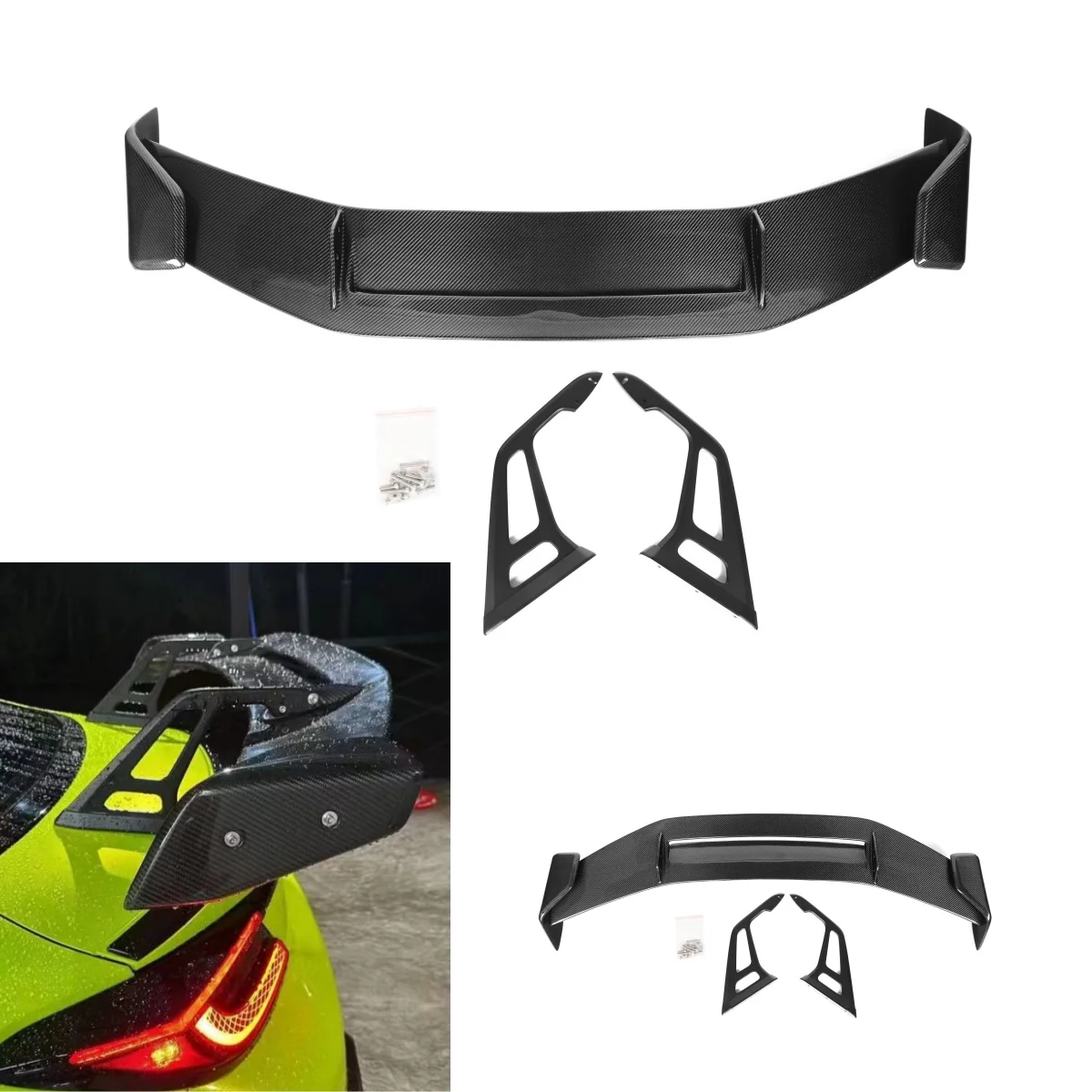

AO Style Good Fitment Carbon Fiber Rear Spoiler Wings Ducktail Universal Auto Tail Spoiler for Cars Single Deck