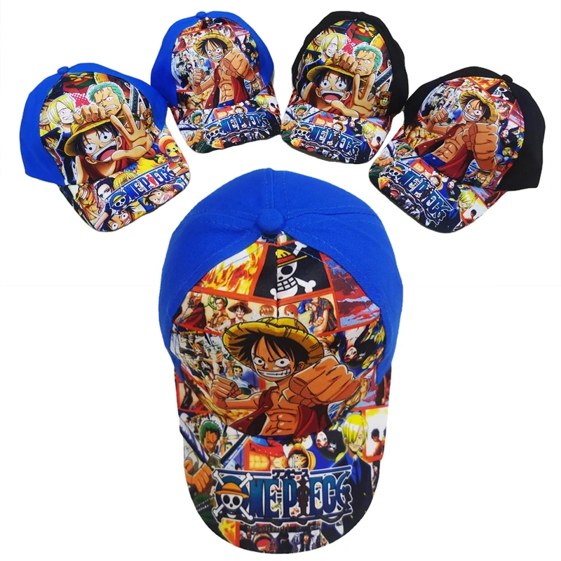 Miniso anime dos desenhos animados uma peça luffy crianças esporte ao ar livre bonés de beisebol meninos meninas 2-8 anos hip hop guarda-sol língua de pato chapéu