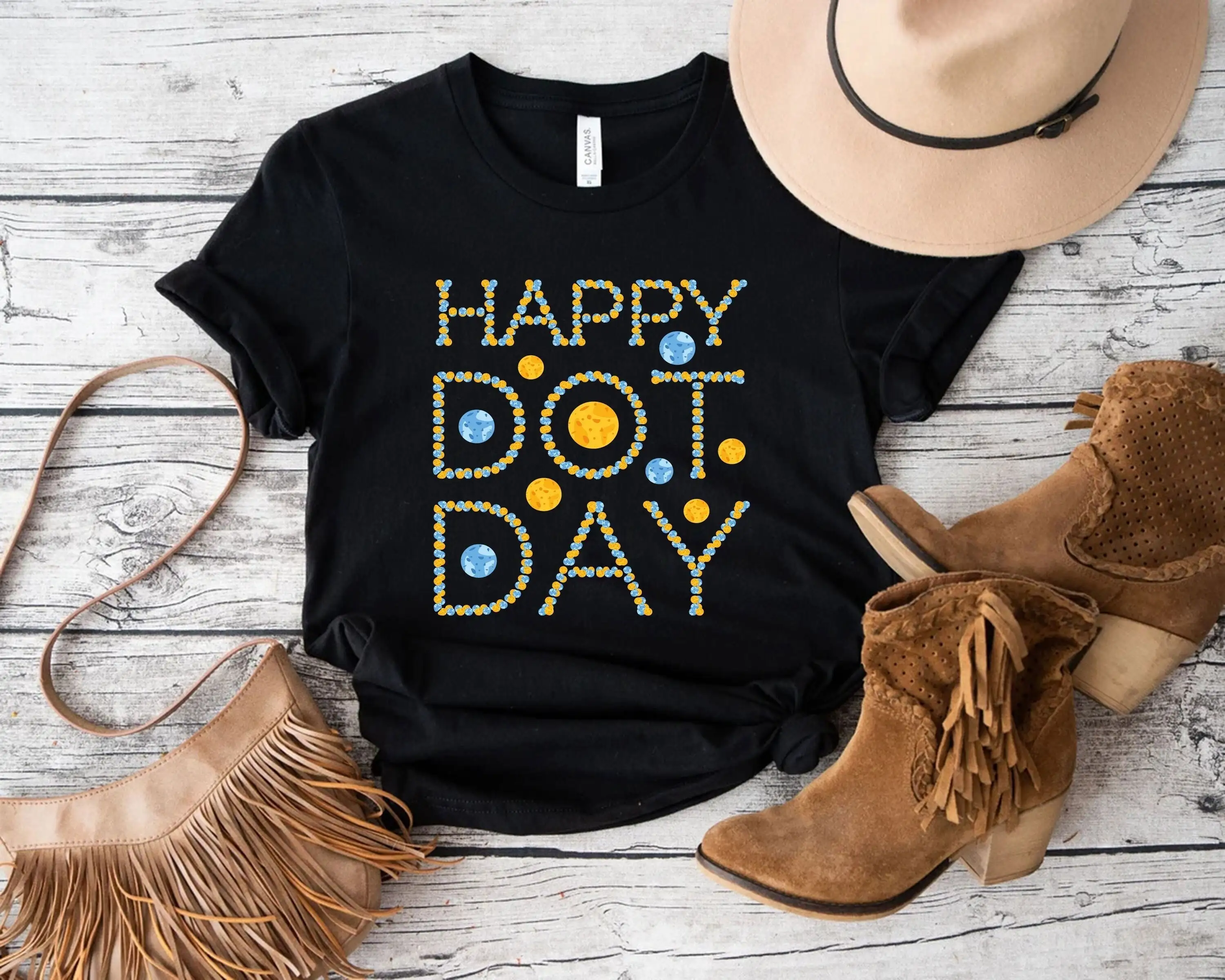 

Happy Dot Day T Shirt For Art Teacher School Clothes International Creativity Colorful