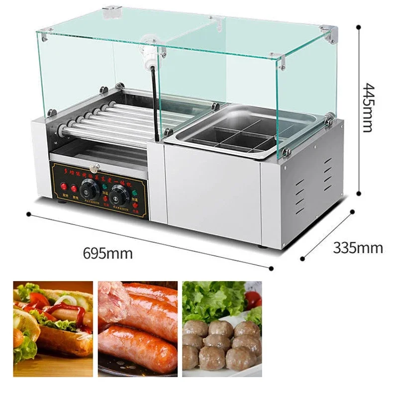 Roast sausage and Kanto cooking all-in-one machine Sausage Hot Dog Machine Volcanic Stone All-in-one Commercial Electric Heating