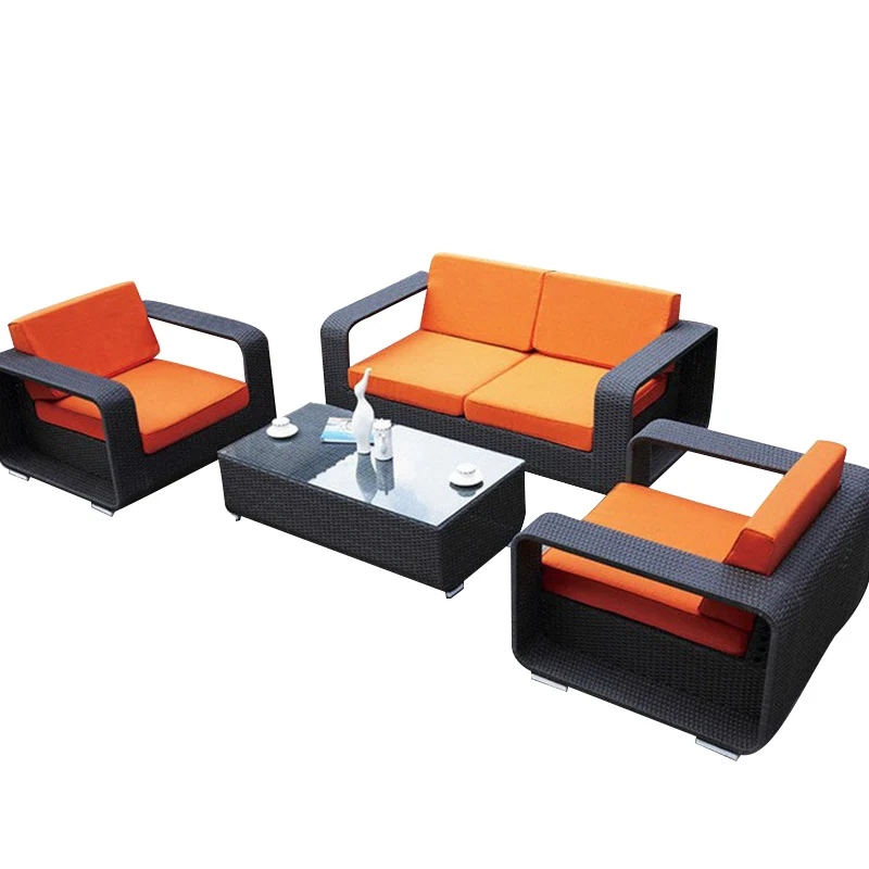 

Leisure single and double rattan sofa villa courtyard outdoor balcony corner rattan sofa