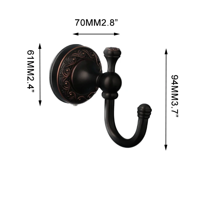 OUBONI Deck Mounted Black Pendant Towel Rack Pendant Small Item Single Hook Pendant Hook Shower Ball Hook Punching Installation