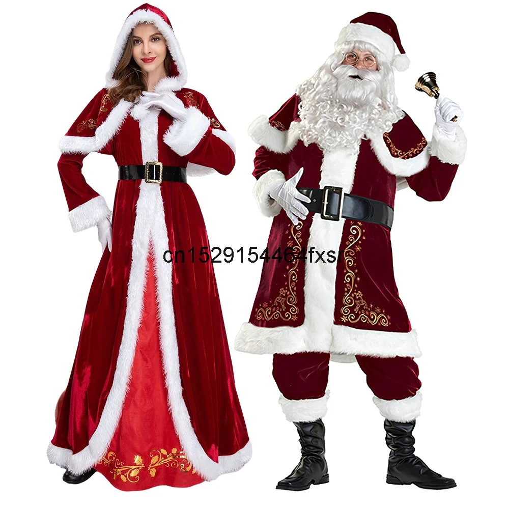 

Couple Christmas Santa Claus Cosplay Costume Xmas Party Man Children's Family Costume Xmas Santa Claus Suit Adult Christmas Cosp