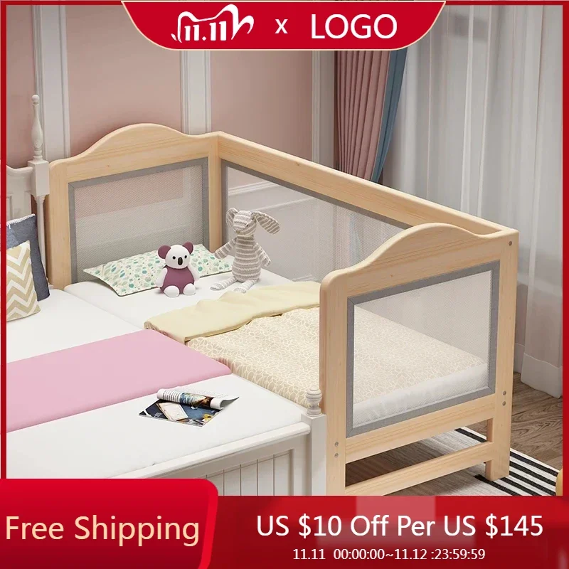 

Solid Wood Kids Bed Railing Guardrail Toddler Boy Children Beds Platform Play Literas Para Adolescente Bedroom Furniture