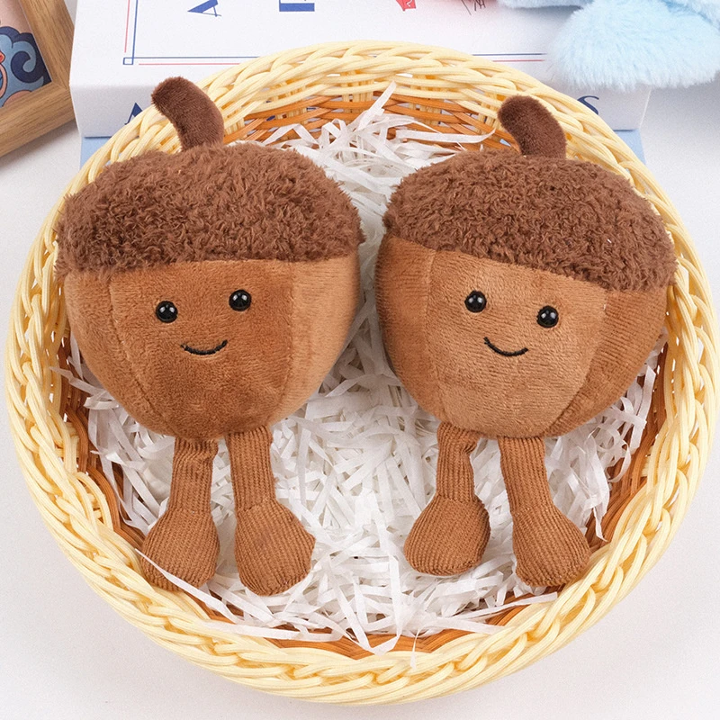 1 PC น่ารัก Acorn Plush ของเล่นพวงกุญแจการ์ตูนตุ๊กตายัดไส้ตุ๊กตาจี้กุญแจรถกระเป๋าเป้สะพายหลังกระเป๋าตกแต่ง ​ สําหรับของเล่นผ้าคลุมเตียงเด็ก