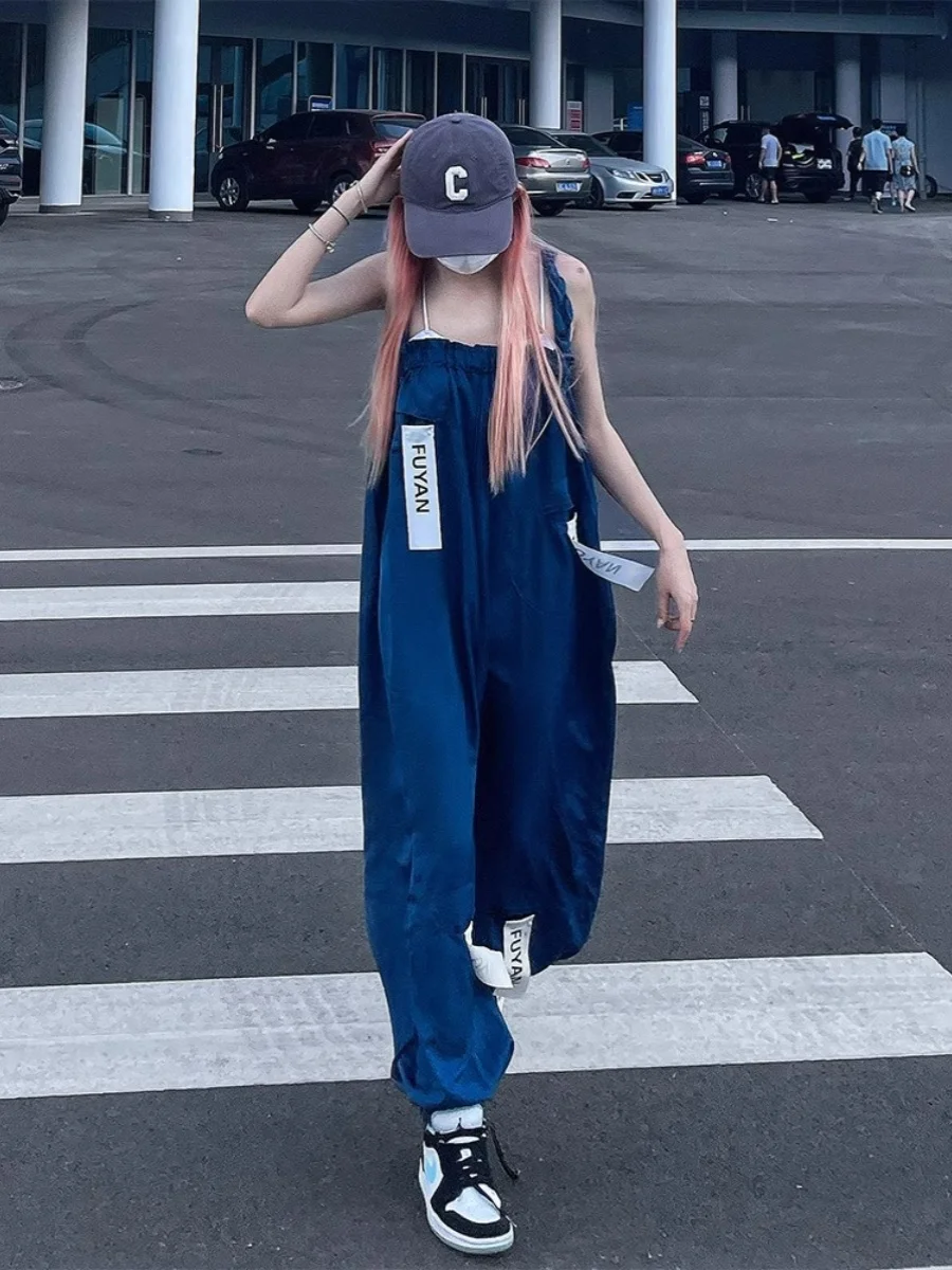 

Модный летний женский комбинезон KSKM серии Milk: тонкий, с широкими штанинами, высокой талией и асимметричным дизайном, повседневные брюки