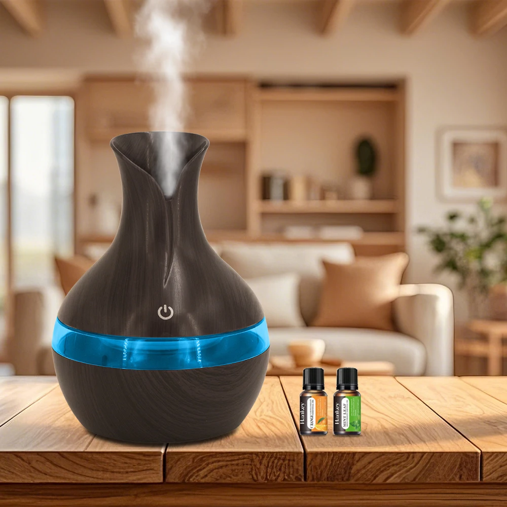 

300ml USB Aromatherapy Humidifier with 2 Essential Oils, Touch Control for Home/Office/Travel