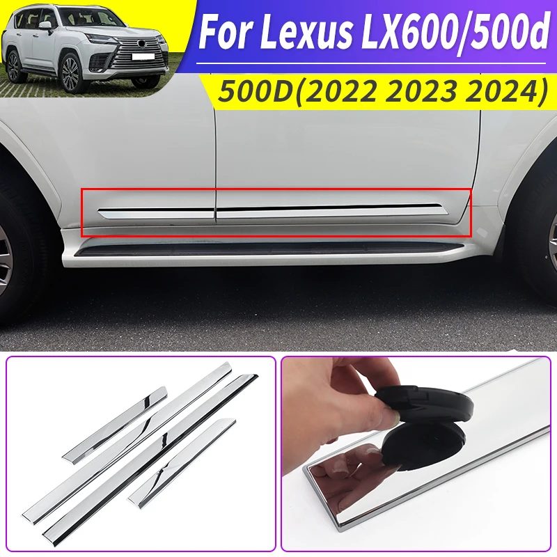 

For Lexus LX600 500d LX 600 2024 2023 2022 Exterior Accessories Upgrade Protection Styling, Car Door Chrome Decoration Strip