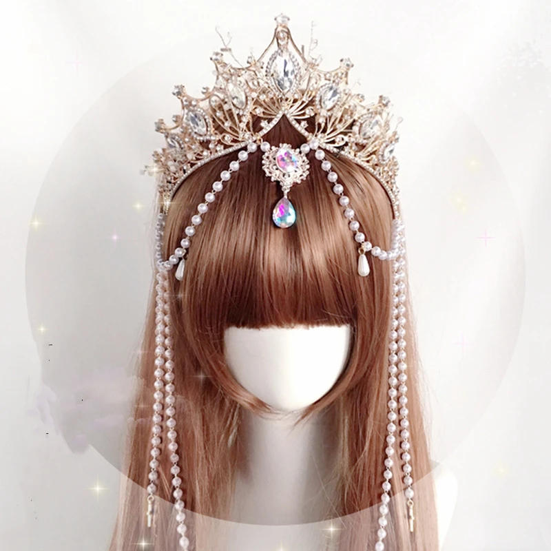 Lolita Headband Golden Mary Apollo Sun Halo Goddess Crown Party Church Headwear Halloween Costume Exaggerated Headpiece